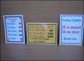 Materiel boulangerie: etiquette plastifi�e sur plexiglas