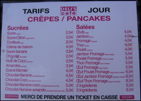 Materiel forain: pancarte de prix avec lettrage adh�sif