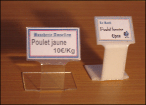 Materiel boulangerie: porte �tiquette en plexiglas